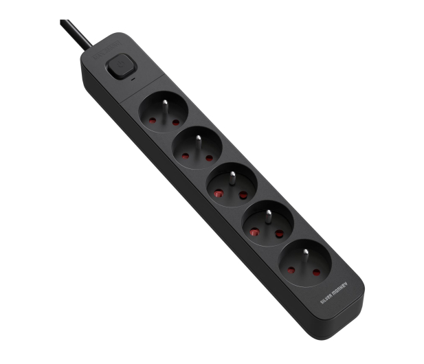 SILVER MONKEY Listwa antyprzepięciowa 5 gniazd 16A/230V 1,5m czarna - 1301051 - zdjęcie